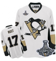 Penguins #17 Bryan Rust White 2017 Stanley Cup Finals Champions Stitched NHL Jersey