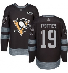 Penguins #19 Bryan Trottier Black 1917 2017 100th Anniversary Stitched NHL Jersey