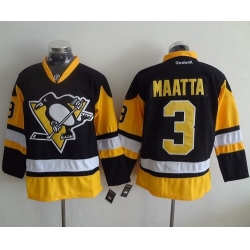Penguins #3 Olli Maatta Black Alternate Stitched NHL Jersey
