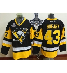 Penguins #43 Conor Sheary Black Alternate 2017 Stanley Cup Finals Champions Stitched NHL Jersey
