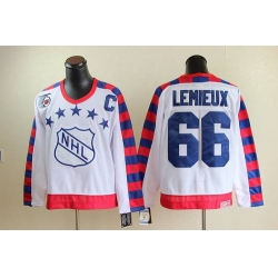 Penguins #66 Mario Lemieux White All Star CCM Throwback 75TH Stitched NHL Jersey