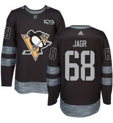 Penguins #68 Jaromir Jagr Black 1917 2017 100th Anniversary Stitched NHL Jersey