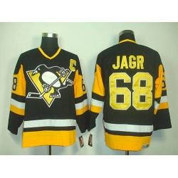 Penguins #68 Jaromir Jagr Black CCM Throwback Stitched NHL Jersey