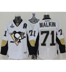Penguins #71 Evgeni Malkin White 2017 Stanley Cup Finals Champions Stitched NHL Jersey