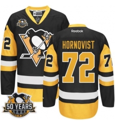 Penguins #72 Patric Hornqvist Black Alternate 50th Anniversary Stitched NHL Jersey
