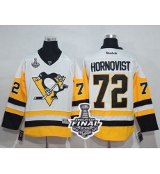 Penguins #72 Patric Hornqvist White New Away 2017 Stanley Cup Final Patch Stitched NHL Jersey