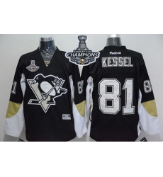 Penguins #81 Phil Kessel Black Home 2017 Stanley Cup Finals Champions Stitched NHL Jersey