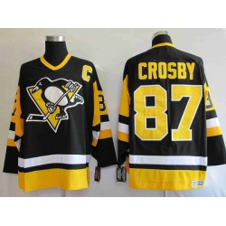 Penguins #87 Sidney Crosby Stitched Black Mitchell 26Ness NHL Jersey