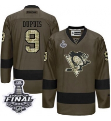 Penguins #9 Pascal Dupuis Green Salute to Service 2017 Stanley Cup Final Patch Stitched NHL Jersey