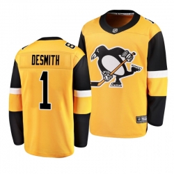 Pittsburgh Penguins 1 Casey DeSmith Yellow 2021 Jersey