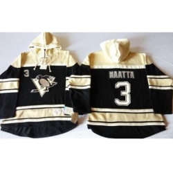 Pittsburgh Penguins #3 Olli Maatta Black Sawyer Hooded Sweatshirt Stitched NHL Jersey
