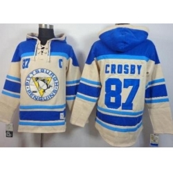 Pittsburgh Penguins #87 Sidney Crosby Cream Stitched NHL Sawyer Hooded Sweatshirt