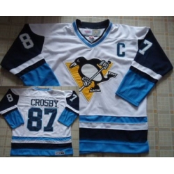 Pittsburgh Penguins 87 Sidney Crosby White CCM Throwback NHL Jerseys
