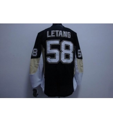 RBK Pittsburgh Penguins #58 Letang black STANLEY CUP Jersey