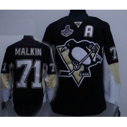 RBK Pittsburgh Penguins EVGENI MALKIN STANLEY CUP #71 A patch Hockey Jersey black