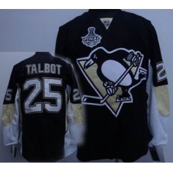 RBK hockey jerseys,Pittsburgh Penguins #25 TALBOT BLACK STANLEY CUP jerseys