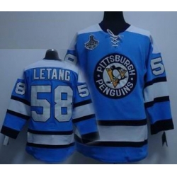 RBK hockey jerseys,Pittsburgh Penguins #58 LETANG BLUE STANLEY CUP jerseys