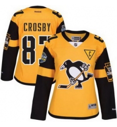 Penguins #87 Sidney Crosby Gold 2017 Stadium Series Womens Stitched NHL Jersey