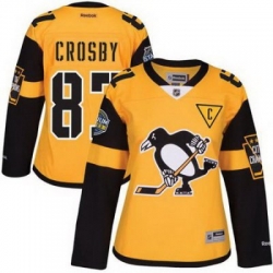 Penguins #87 Sidney Crosby Gold 2017 Stadium Series Womens Stitched NHL Jersey