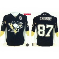 Women NHL Pittsburgh Penguins #87 Sidney Crosby black jerseys