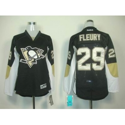 Women Pittsburgh Penguins 29# M. Fleury black jerseys