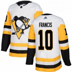 Womens Adidas Pittsburgh Penguins 10 Ron Francis Authentic White Away NHL Jersey 
