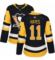 Womens Adidas Pittsburgh Penguins 11 Jimmy Hayes Authentic Black Home NHL Jersey 