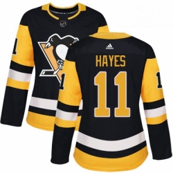 Womens Adidas Pittsburgh Penguins 11 Jimmy Hayes Authentic Black Home NHL Jersey 