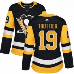 Womens Adidas Pittsburgh Penguins 19 Bryan Trottier Authentic Black Home NHL Jersey 