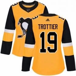Womens Adidas Pittsburgh Penguins 19 Bryan Trottier Authentic Gold Alternate NHL Jerse 