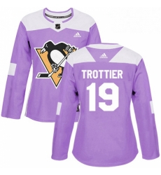 Womens Adidas Pittsburgh Penguins 19 Bryan Trottier Authentic Purple Fights Cancer Practice NHL Jersey 
