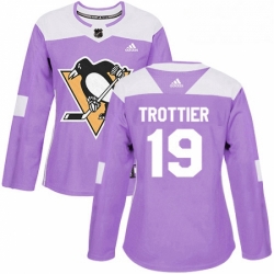 Womens Adidas Pittsburgh Penguins 19 Bryan Trottier Authentic Purple Fights Cancer Practice NHL Jersey 