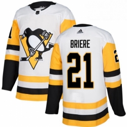Womens Adidas Pittsburgh Penguins 21 Michel Briere Authentic White Away NHL Jersey 