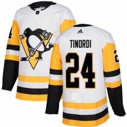 Womens Adidas Pittsburgh Penguins 24 Jarred Tinordi Authentic White Away NHL Jersey 