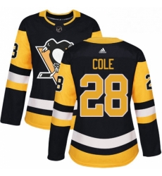 Womens Adidas Pittsburgh Penguins 28 Ian Cole Authentic Black Home NHL Jersey 