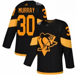 Womens Adidas Pittsburgh Penguins 30 Matt Murray Black Authentic 2019 Stadium Series Stitched NHL Jersey 
