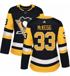 Womens Adidas Pittsburgh Penguins 33 Greg McKegg Authentic Black Home NHL Jersey 