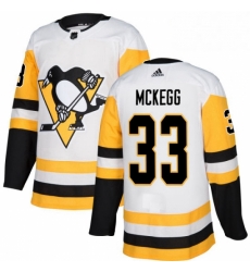 Womens Adidas Pittsburgh Penguins 33 Greg McKegg Authentic White Away NHL Jersey 