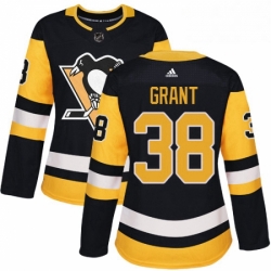 Womens Adidas Pittsburgh Penguins 38 Derek Grant Authentic Black Home NHL Jersey 