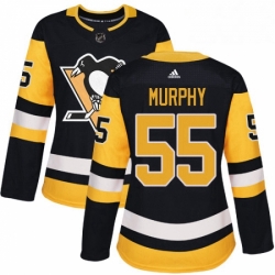 Womens Adidas Pittsburgh Penguins 55 Larry Murphy Authentic Black Home NHL Jersey 