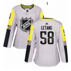 Womens Adidas Pittsburgh Penguins 58 Kris Letang Authentic Gray 2018 All Star Metro Division NHL Jersey 