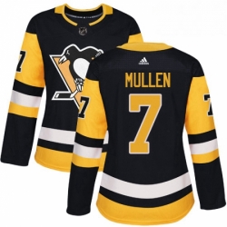 Womens Adidas Pittsburgh Penguins 7 Joe Mullen Authentic Black Home NHL Jersey 