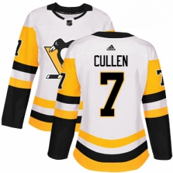 Womens Adidas Pittsburgh Penguins 7 Matt Cullen Authentic White Away NHL Jersey 