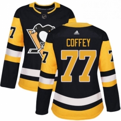 Womens Adidas Pittsburgh Penguins 77 Paul Coffey Authentic Black Home NHL Jersey 