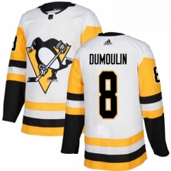 Womens Adidas Pittsburgh Penguins 8 Brian Dumoulin Authentic White Away NHL Jersey 