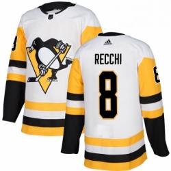 Womens Adidas Pittsburgh Penguins 8 Mark Recchi Authentic White Away NHL Jersey 