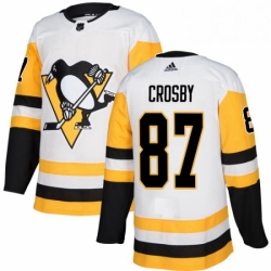 Womens Adidas Pittsburgh Penguins 87 Sidney Crosby Authentic White Away NHL Jersey 