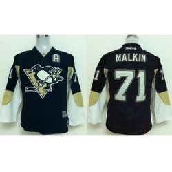 Kids Pittsburgh Penguins 71 Evgeni Malkin Black NHL Jerseys