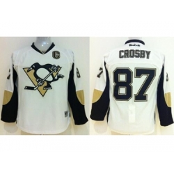 Kids Pittsburgh Penguins 87 Sidney Crosby White NHL Jerseys