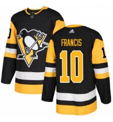 Youth Adidas Pittsburgh Penguins 10 Ron Francis Authentic Black Home NHL Jersey 